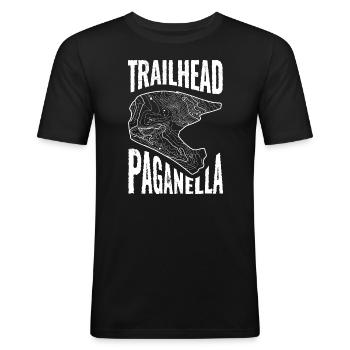 Mountain Bike T-Shirt Trailhead Paganella - Men's Slim Fit T-Shirt - black - Front - Nik (191cm)