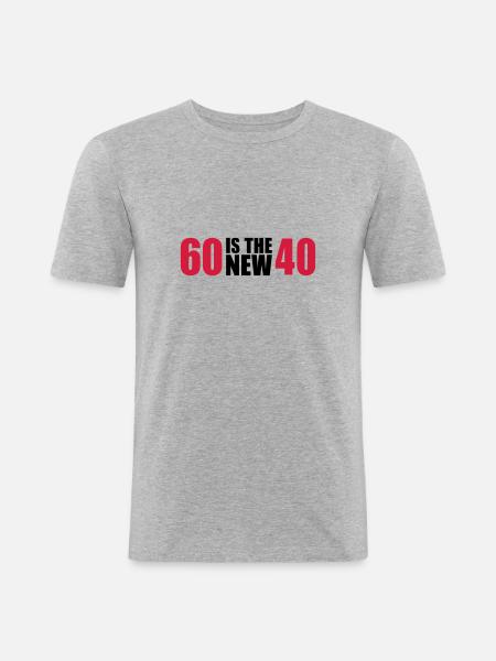 60th birthday - Men's Slim Fit T-Shirt - heather grey