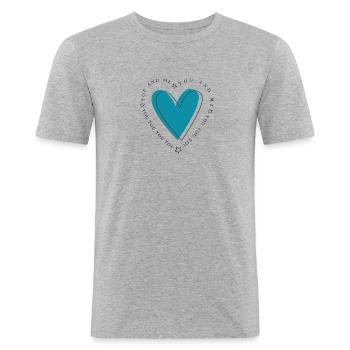 my hart - Männer Slim Fit T-Shirt - Grau meliert - Vorne - Nik (191cm)