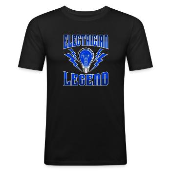 Circuits de tension électricien Craftsman - T-shirt près du corps Homme - noir - Devant - Nik (191cm)