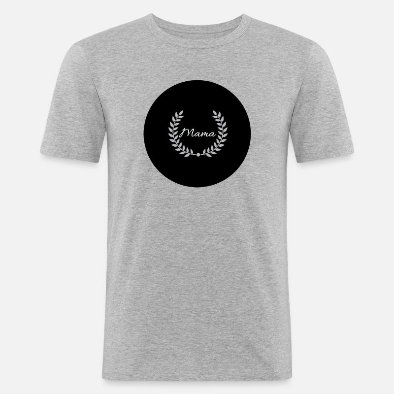 Mama - Männer Slim Fit T-Shirt - Grau meliert