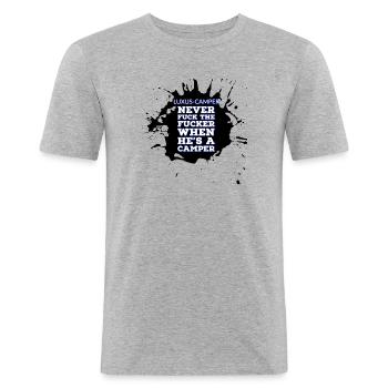 Bäm - Männer Slim Fit T-Shirt - Grau meliert - Vorne - Nik (191cm)