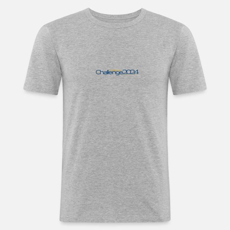 Challenge - Männer Slim Fit T-Shirt - Grau meliert