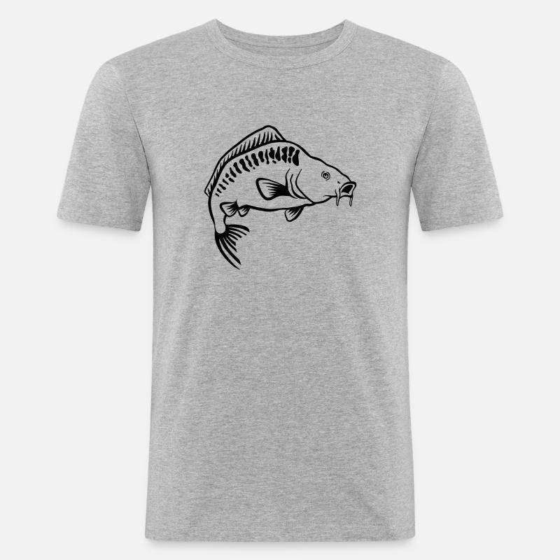 Karpfen - Männer Slim Fit T-Shirt - Grau meliert