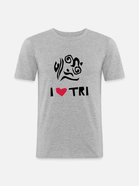 triathlon freestyle - Men's Slim Fit T-Shirt - heather grey