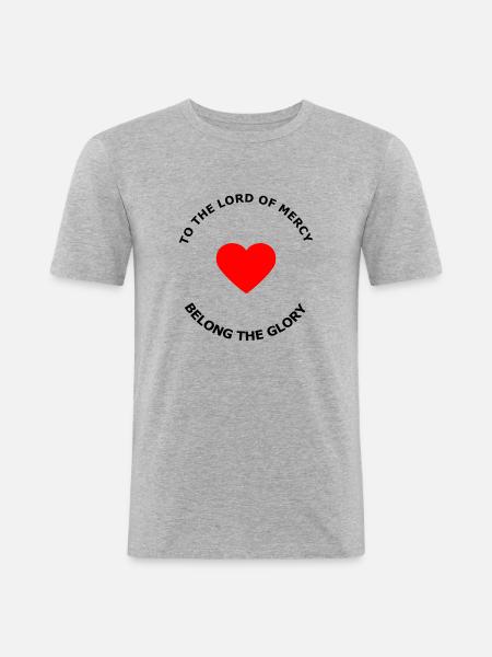 Dessin - T-shirt près du corps Homme - gris chiné