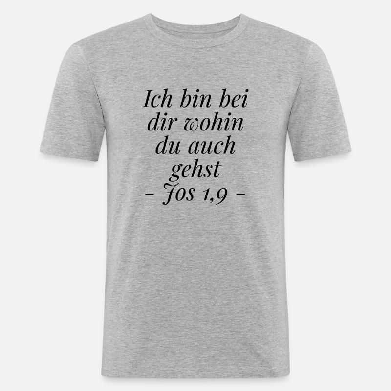 Bei dir - Männer Slim Fit T-Shirt - Grau meliert