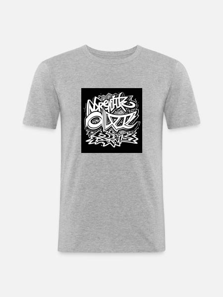 Graffiti-Design - Männer Slim Fit T-Shirt - Grau meliert