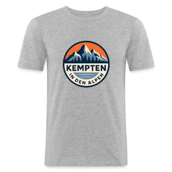Kempten in den Alpen - Männer Slim Fit T-Shirt - Grau meliert - Vorne - Nik (191cm)