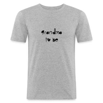 grandma to be - Men's Slim Fit T-Shirt - heather grey - Front - Nik (191cm)