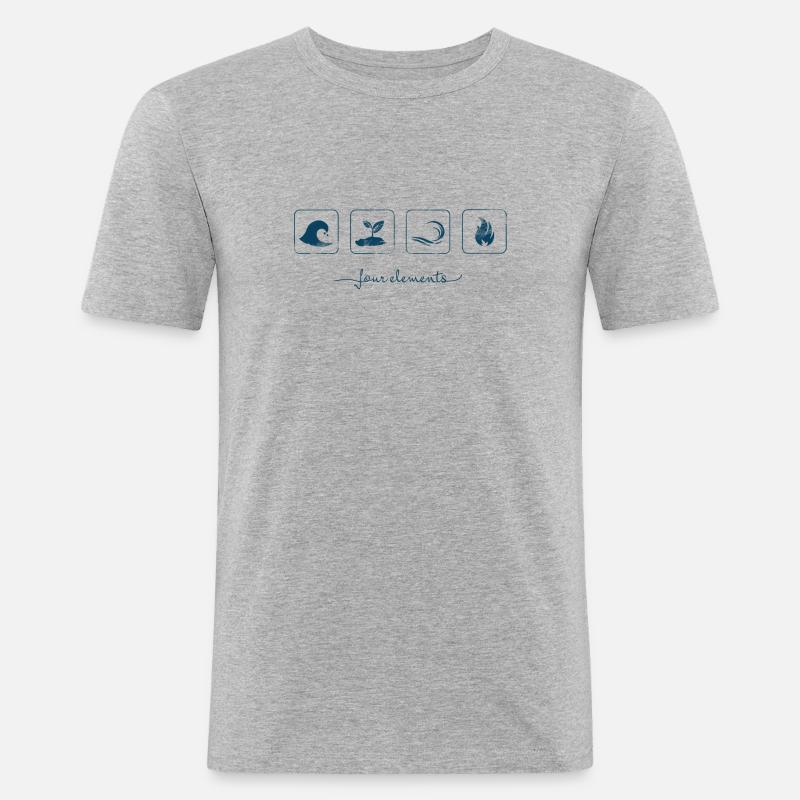 four elements - Männer Slim Fit T-Shirt - Grau meliert