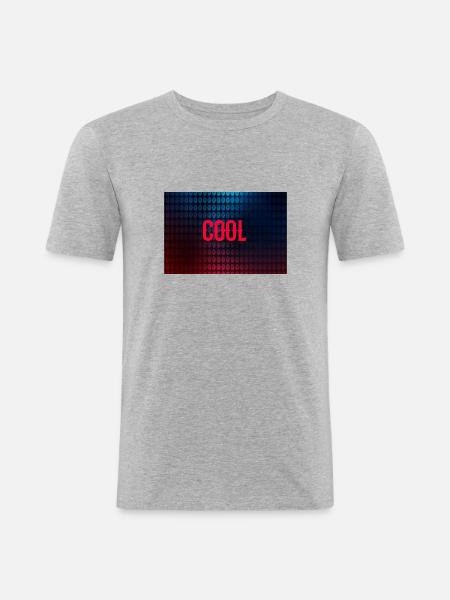 Cool blue and red - Männer Slim Fit T-Shirt - Grau meliert