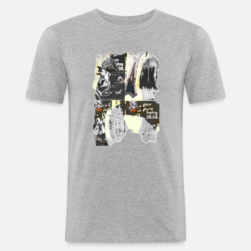 Graffiti - Männer Slim Fit T-Shirt - Grau meliert