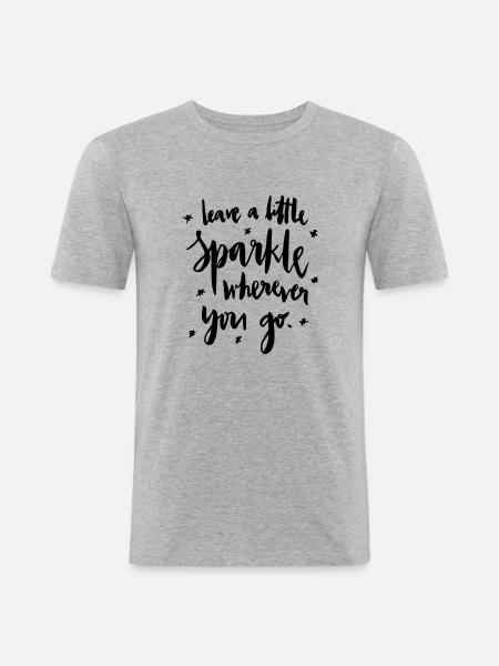 Leave a lil Sparkle: D - Men's Slim Fit T-Shirt - heather grey