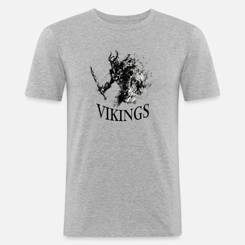 Vikings Wikinger - Männer Slim Fit T-Shirt - Grau meliert
