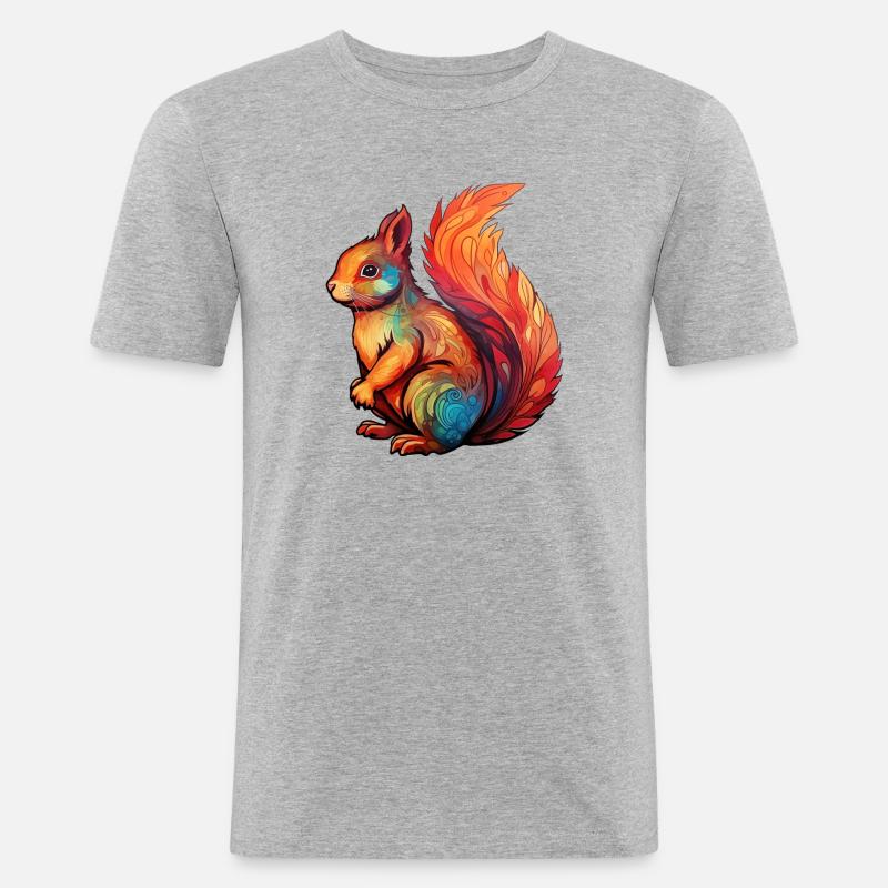 Eichhörnchen - Männer Slim Fit T-Shirt - Grau meliert