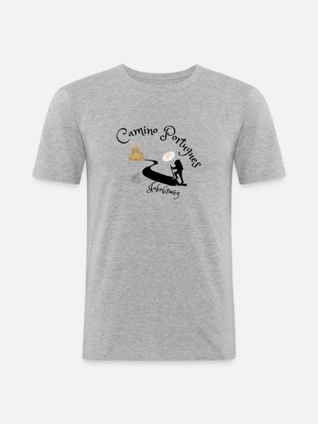 Camino de Santiago - Camino Portugues - Men's Slim Fit T-Shirt - heather grey