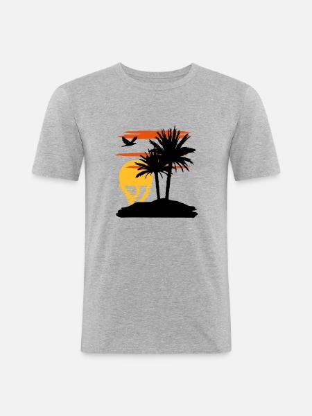 Sonnenuntergang - Sunset - Men's Slim Fit T-Shirt - heather grey