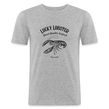 Lucky Lobster - Männer Slim Fit T-Shirt - Grau meliert - Vorne - Nik (191cm)