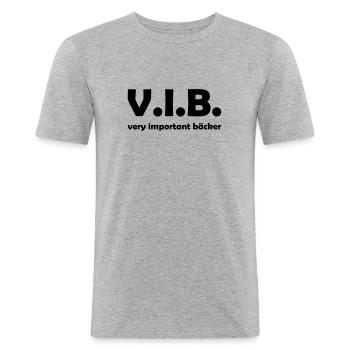 bäcker Hobbybäcker Bäckerei lustiger VIB Spruch - Männer Slim Fit T-Shirt - Grau meliert - Vorne - Nik (191cm)