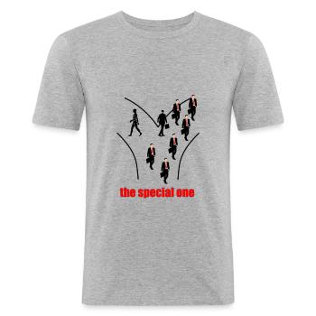 le spécial - T-shirt près du corps Homme - gris chiné - Devant - Nik (191cm)
