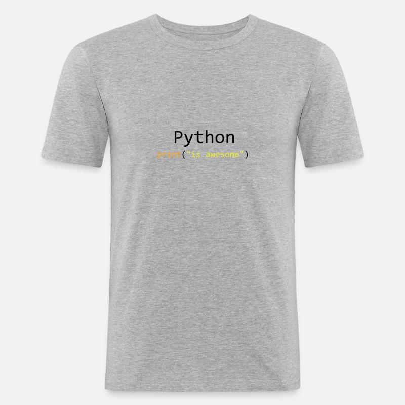 Python is awesome - Men's Slim Fit T-Shirt - heather grey