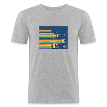 Nyan Nyan Cat Tshirt Hot Topic Shirt Onesie - Men's Slim Fit T-Shirt - heather grey - Front - Nik (191cm)
