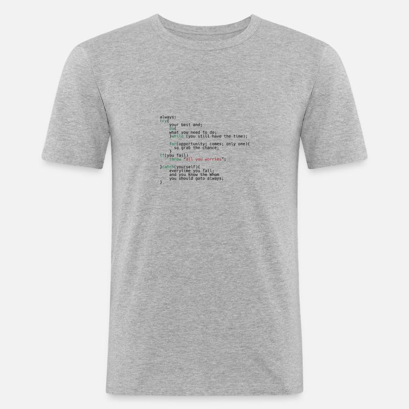Geek Coder - T-shirt près du corps Homme - gris chiné