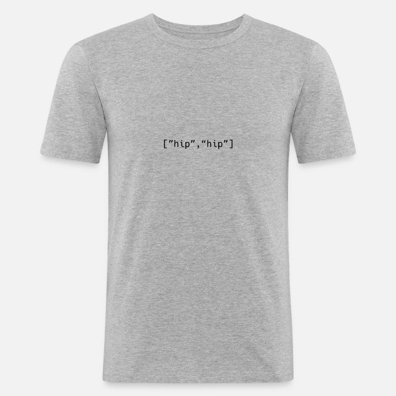 Hip Hip Hooray Programmier-Array - Männer Slim Fit T-Shirt - Grau meliert