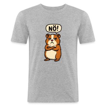 Nö! Meerschweinchen Einfach Nein lustig - Männer Slim Fit T-Shirt - Grau meliert - Vorne - Nik (191cm)