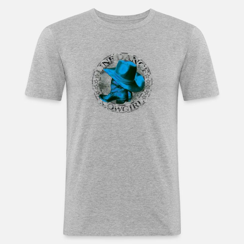kl_linedance26a - Männer Slim Fit T-Shirt - Grau meliert