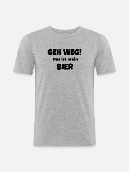 Mein Bier! - Männer Slim Fit T-Shirt - Grau meliert