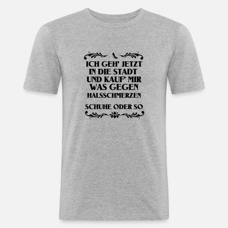 Schuhe oder so - Männer Slim Fit T-Shirt - Grau meliert