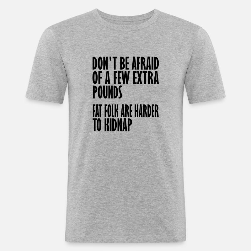schwerer zu entführen - Männer Slim Fit T-Shirt - Grau meliert