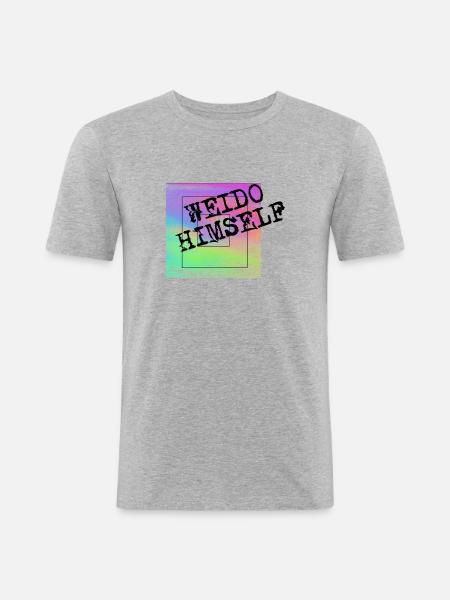 Weirdo himself - Männer Slim Fit T-Shirt - Grau meliert