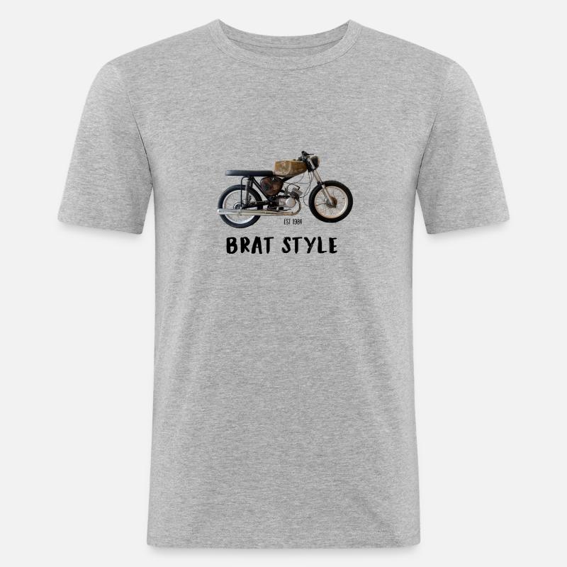zweitakter bratstyle - Männer Slim Fit T-Shirt - Grau meliert