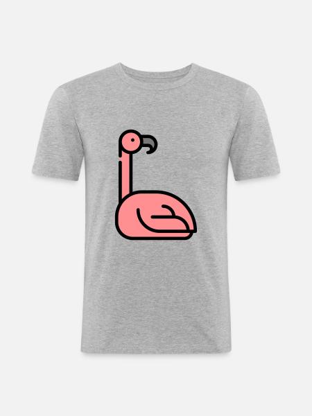 A beautiful, cute flamingo. - Men's Slim Fit T-Shirt - heather grey