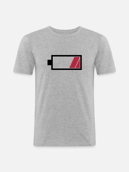 Battery empty - Men's Slim Fit T-Shirt - heather grey
