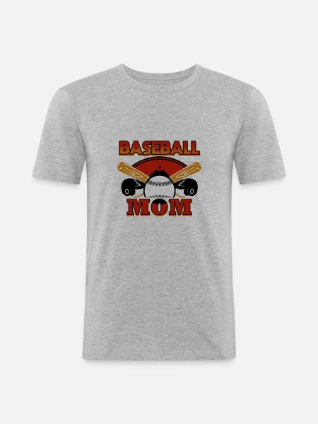 Baseball Mutter - Männer Slim Fit T-Shirt - Grau meliert