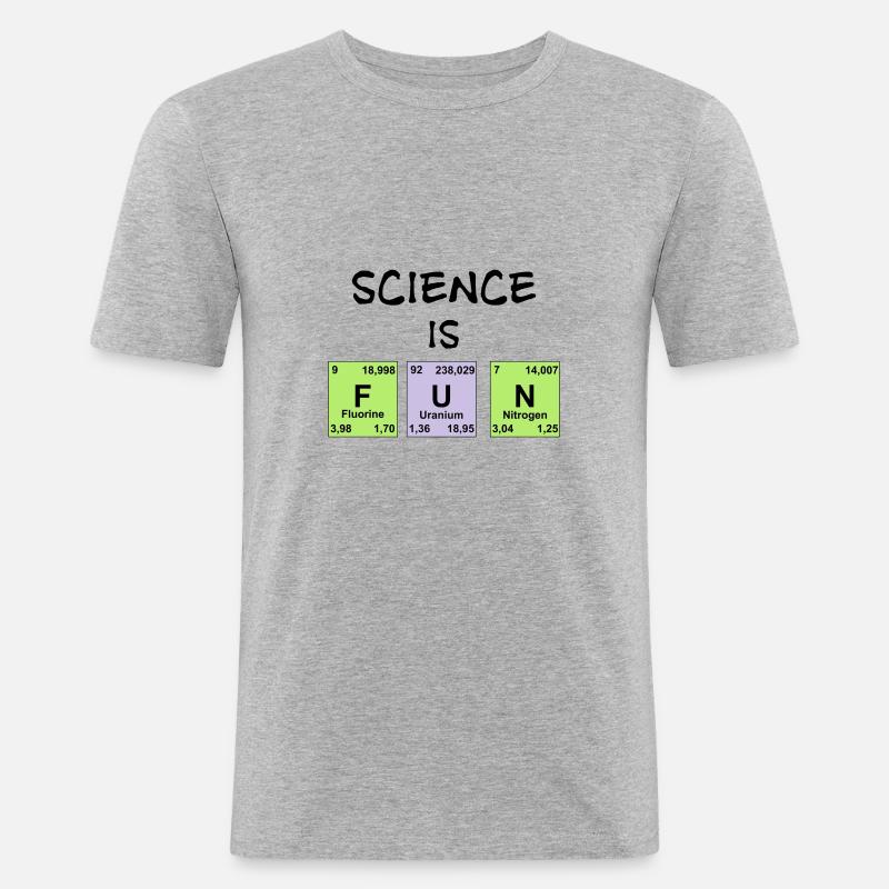 Science is Fun - Männer Slim Fit T-Shirt - Grau meliert