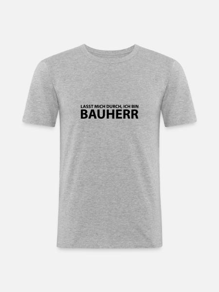 bauherr - Männer Slim Fit T-Shirt - Grau meliert