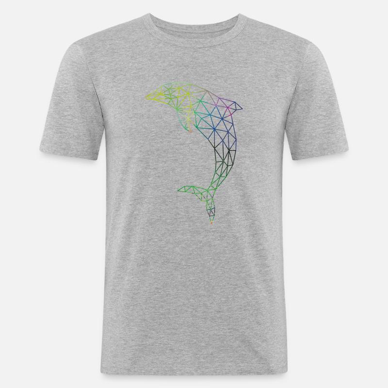Delfin - Männer Slim Fit T-Shirt - Grau meliert