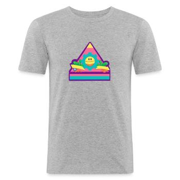 B25 gadjopixel affiche - T-shirt près du corps Homme - gris chiné - Devant - Nik (191cm)