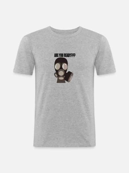 Are you ready??? - Männer Slim Fit T-Shirt - Grau meliert