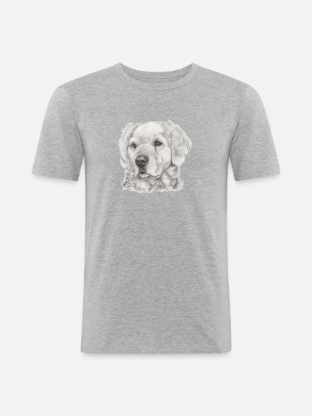 Golden Retriever - Men's Slim Fit T-Shirt - heather grey