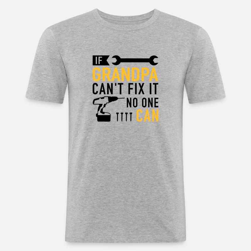 Opa - Männer Slim Fit T-Shirt - Grau meliert