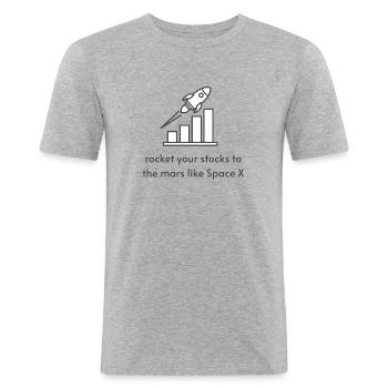 Share rocket space x tesla gift idea - Men's Slim Fit T-Shirt - heather grey - Front - Nik (191cm)