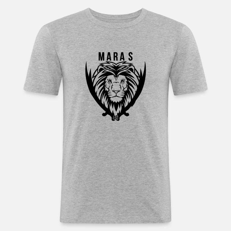 MARAS 46 - Männer Slim Fit T-Shirt - Grau meliert