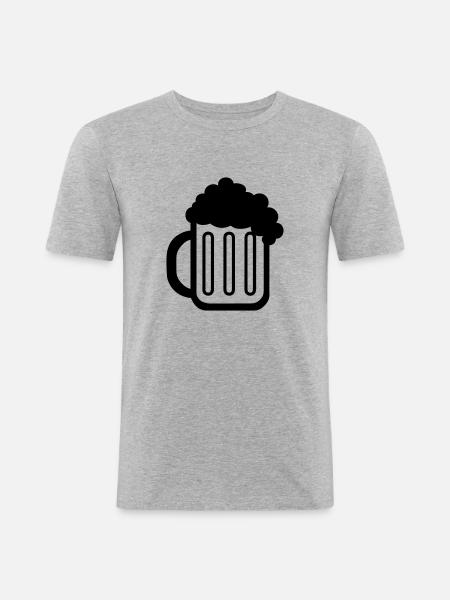 Beer mug 01.0 - Men's Slim Fit T-Shirt - heather grey