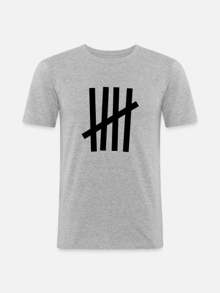 Tally 5 strokes - Men's Slim Fit T-Shirt - heather grey